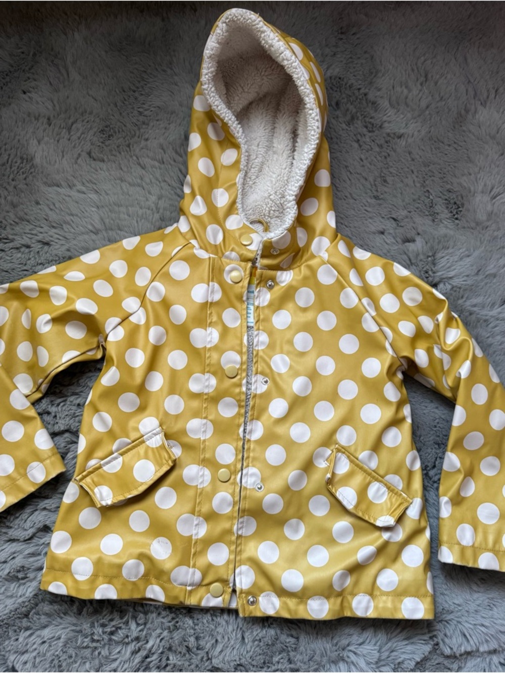 C&C California yellow polkadot kids Rain Jacket